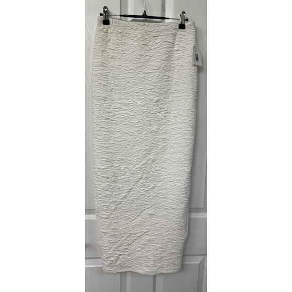 Good American NWT Cloud White Scrunchie Maxi Skirt size 2 XS pull on skirt - Picture 9 of 10